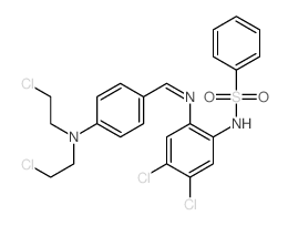 Benzenesulfonamide,N-[2-[[[4-[bis(2-chloroethyl)amino]phenyl]methylene]amino]-4,5-dichlorophenyl]- structure