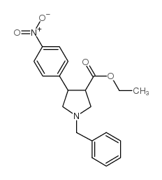 1-苄基-4-(4-硝基-苯基)-吡咯烷-3-羧酸乙酯结构式