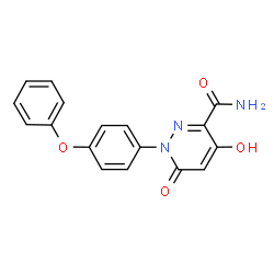 4-Hydroxy-6-oxo-1-(4-phenoxyphenyl)-1,6-dihydro-3-pyridazinecarboxamide结构式