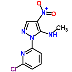 1-(6-Chloro-2-pyridinyl)-N-methyl-4-nitro-1H-pyrazol-5-amine结构式