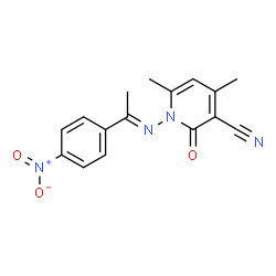 4,6-dimethyl-1-{[1-(4-nitrophenyl)ethylidene]amino}-2-oxo-1,2-dihydro-3-pyridinecarbonitrile structure