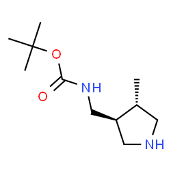 Carbamic acid, [[(3R,4R)-4-methyl-3-pyrrolidinyl]methyl]-, 1,1-dimethylethyl structure