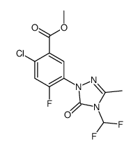 methyl 2-chloro-5-[4-(difluoromethyl)-3-methyl-5-oxo-1,2,4-triazol-1-yl]-4-fluorobenzoate结构式