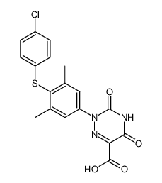 2-[4-(4-chloro-phenylsulfanyl)-3,5-dimethyl-phenyl]-3,5-dioxo-2,3,4,5-tetrahydro-[1,2,4]triazine-6-carboxylic acid Structure