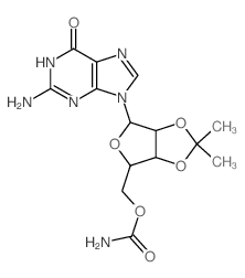 [2-(2-amino-6-oxo-3H-purin-9-yl)-7,7-dimethyl-3,6,8-trioxabicyclo[3.3.0]oct-4-yl]methyl carbamate Structure