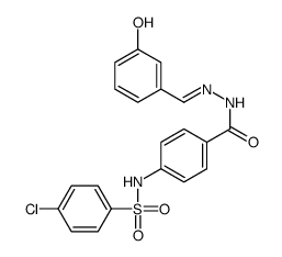 4-[(4-chlorophenyl)sulfonylamino]-N-[(3-hydroxyphenyl)methylideneamino]benzamide结构式