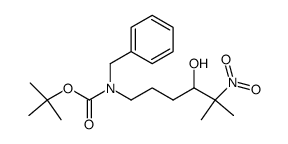 6-[N-benzyl-N-(tert-butyloxycarbonyl)]amino-3-hydroxy-2-methyl-2-nitrohexane结构式