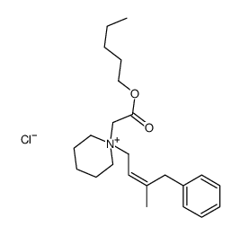 pentyl 2-[1-[(E)-3-methyl-4-phenylbut-2-enyl]piperidin-1-ium-1-yl]acetate,chloride Structure