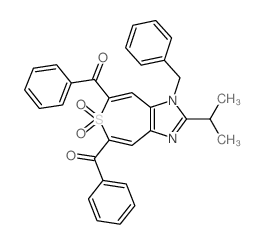 (5-benzoyl-10-benzyl-4,4-dioxo-9-propan-2-yl-4$l^{6}-thia-8,10-diazabicyclo[5.3.0]deca-2,5,8,11-tetraen-3-yl)-phenyl-methanone结构式