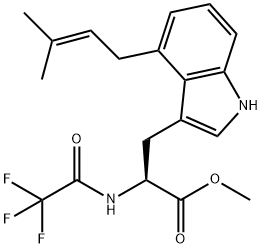4-(3-Methyl-2-butenyl)-Nα-(trifluoroacetyl)-L-tryptophan methyl ester结构式