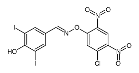 4-Hydroxy-3,5-diiodo-benzaldehyde O-(5-chloro-2,4-dinitro-phenyl)-oxime结构式