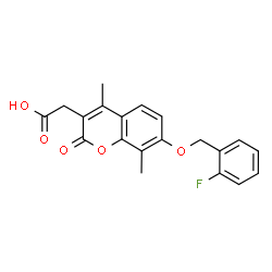 {7-[(2-Fluorobenzyl)oxy]-4,8-dimethyl-2-oxo-2H-chromen-3-yl}acetic acid Structure