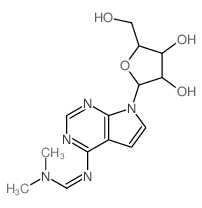 Methanimidamide,N,N-dimethyl-N'-(7-b-D-ribofuranosyl-7H-pyrrolo[2,3-d]pyrimidin-4-yl)- Structure