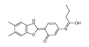 N-[(4E)-4-(5,6-dimethyl-3H-1,3-benzoxazol-2-ylidene)-3-oxocyclohexa-1,5-dien-1-yl]butanamide结构式