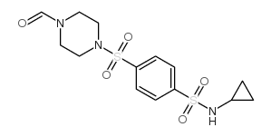 Benzenesulfonamide, N-cyclopropyl-4-[(4-formyl-1-piperazinyl)sulfonyl]- (9CI) Structure