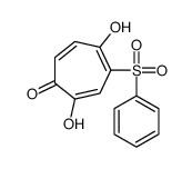6-(benzenesulfonyl)-2,5-dihydroxycyclohepta-2,4,6-trien-1-one结构式