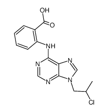 ()-2-[9-(2-chloropropyl)-9H-purin-6-yl]anthranilic acid结构式