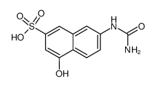 1-Hydroxy-6-ureido-3-naphthalenesulfonic acid structure