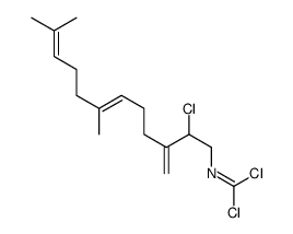 1,1-dichloro-N-(2-chloro-7,11-dimethyl-3-methylidenedodeca-6,10-dienyl)methanimine结构式