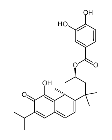 3,4-Dihydroxybenzoic acid 11-hydroxy-12-oxoabieta-5,7,9(11),13-tetraene-2α-yl ester Structure