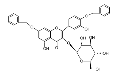 4',7-di-O-benzyl-3-O-(β-D-glucopyranosyl)quercetin Structure