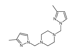 1,4-bis[(3-methylpyrazol-1-yl)methyl]piperazine结构式