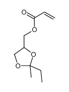 (2-ethyl-2-methyl-1,3-dioxolan-4-yl)methyl prop-2-enoate结构式