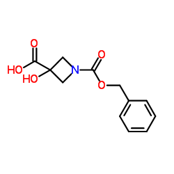 1-[(benzyloxy)carbonyl]-3-hydroxyazetidine-3-carboxylic acid structure