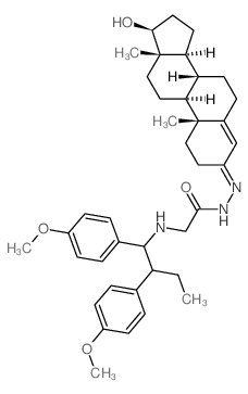 2-[1,2-bis(4-methoxyphenyl)butylamino]-N-[[(8R,9S,10R,13S,14S,17S)-17-hydroxy-10,13-dimethyl-1,2,6,7,8,9,11,12,14,15,16,17-dodecahydrocyclopenta[a]phenanthren-3-ylidene]amino]acetamide picture