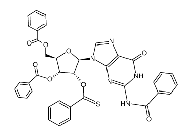 2'-O-(Thiobenzoyl)-N2,3'-O,5'-O-tribenzoylguanosine Structure