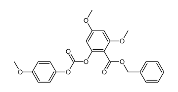 benzyl 2,4-dimethoxy-6-(((4-methoxyphenoxy)carbonyl)oxy)benzoate Structure