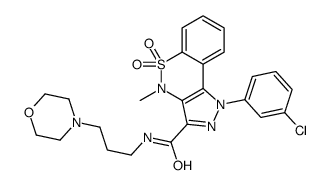 1-(m-Chlorophenyl)-3-(3-morpholinopropylaminocarbonyl)-4-methyl-1,4-dihydropyrazolo[4,3-c][1,2]benzothiazine 5,5-dioxide结构式