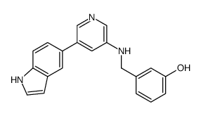 3-[[[5-(1H-indol-5-yl)pyridin-3-yl]amino]methyl]phenol Structure