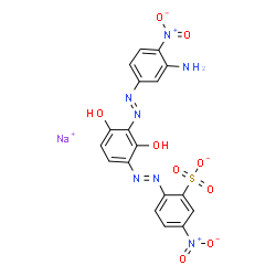 sodium 2-[[3-[(3-amino-4-nitrophenyl)azo]-2,4-dihydroxyphenyl]azo]-5-nitrobenzenesulphonate Structure