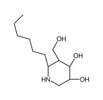 (3R,4R,5R,6S)-6-hexyl-5-(hydroxymethyl)piperidine-3,4-diol Structure