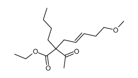2-acetyl-2-butyl-7-methoxy-hept-4-enoic acid ethyl ester Structure