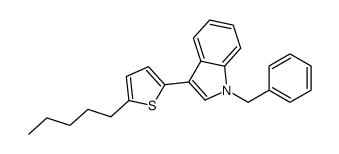1-benzyl-3-(5-pentylthiophen-2-yl)indole结构式