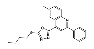 2-butylsulfanyl-5-(6-methyl-2-phenylquinolin-4-yl)-1,3,4-oxadiazole Structure