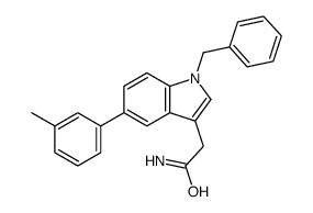 2-[1-benzyl-5-(3-methylphenyl)indol-3-yl]acetamide结构式