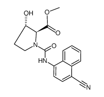 1-(4-cyano-naphthalen-1-ylcarbamoyl)-3-hydroxy-pyrrolidine-2-carboxylic acid methyl ester Structure