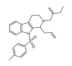 1-allyl-2-(2-ethyl-allyl)-9-(toluene-4-sulfonyl)-2,3,4,9-tetrahydro-1H-β-carboline结构式