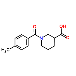 1-(4-Methylbenzoyl)-3-piperidinecarboxylic acid结构式