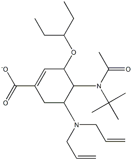 4-(N-(tert-butyl)acetamido)-5-(diallylamino)-3-(pentan-3-yloxy)cyclohex-1-enecarboxylate结构式