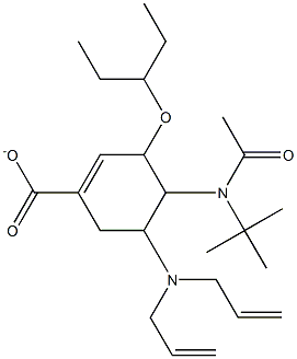 4-(N-(tert-butyl)acetamido)-5-(diallylamino)-3-(pentan-3-yloxy)cyclohex-1-enecarboxylate Structure