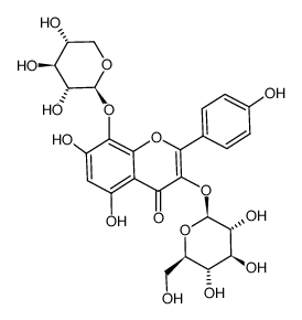 herbacetin-3-O-β-D-glucopyranosyl-8-O-β-D-xylopyranoside结构式