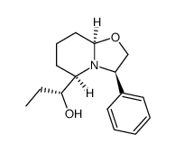 (R)-1-((3R,5R,8aR)-3-Phenyl-hexahydro-oxazolo[3,2-a]pyridin-5-yl)-propan-1-ol Structure