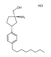 (1R,3R)-1-amino-3-(4-octyl-phenyl)-cyclopentyl-methanol hydrochloride结构式