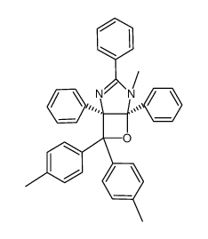 (1R,5S)-4-Methyl-1,3,5-triphenyl-7,7-di-p-tolyl-6-oxa-2,4-diaza-bicyclo[3.2.0]hept-2-ene结构式