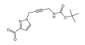 [4-(3-nitro-pyrazol-1-yl)-but-2-ynyl]-carbamic acid tert-butyl ester结构式