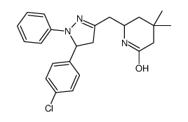 6-[[3-(4-chlorophenyl)-2-phenyl-3,4-dihydropyrazol-5-yl]methyl]-4,4-dimethylpiperidin-2-one结构式